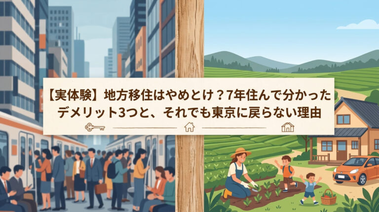 【実体験】地方移住はやめとけ？7年住んで分かったデメリット3つと、それでも東京に戻らない理由