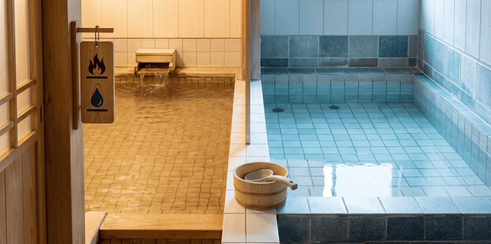 温泉と水風呂のイメージ