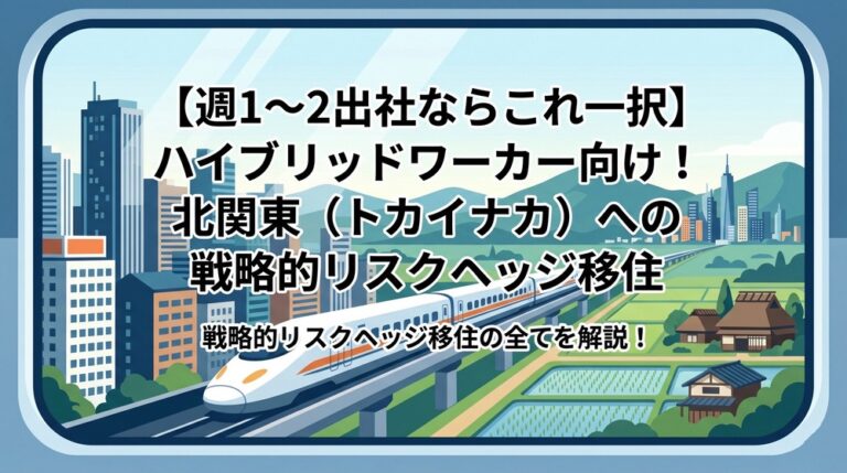 【週1〜2出社ならこれ一択】ハイブリッドワーカー向け！北関東（トカイナカ）への戦略的リスクヘッジ移住