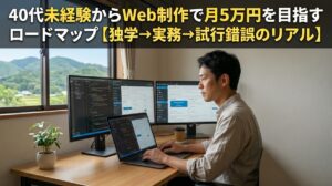 40代未経験からWeb制作で月5万円を目指すロードマップ【独学→実務→試行錯誤のリアル】