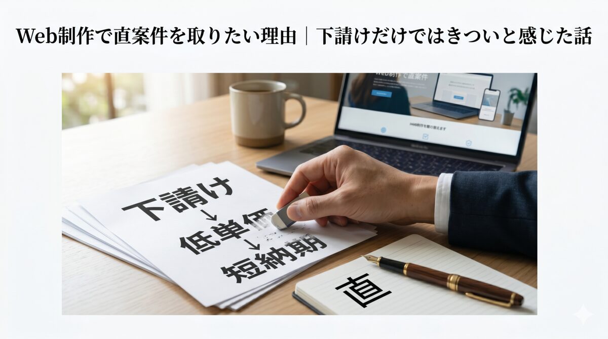 Web制作で直案件を取りたい理由｜下請けだけではきついと感じた話