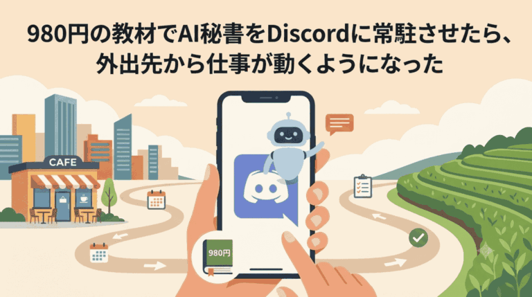 980円の教材でAI秘書をDiscordに常駐させたら、外出先から仕事が動くようになった