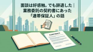 面談は好感触。でも辞退した｜業務委託の契約書にあった「連帯保証人」の話