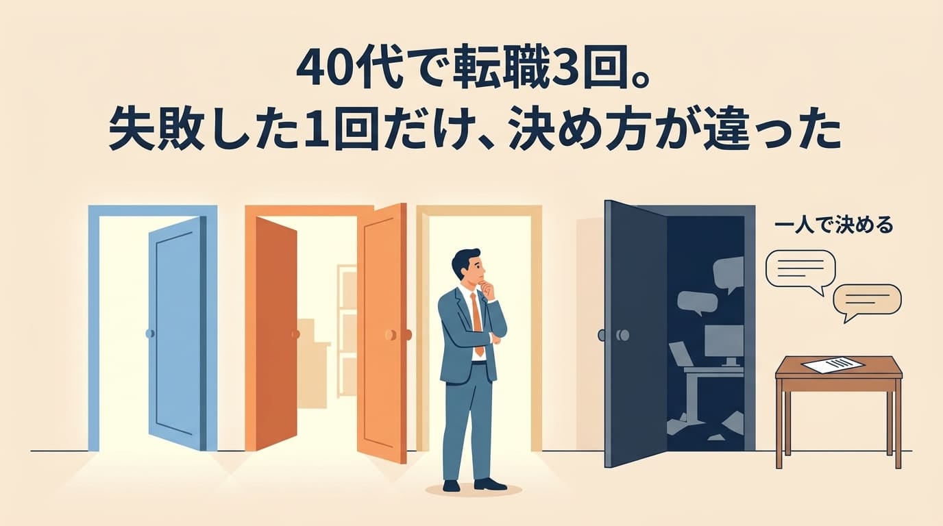 40代で転職3回。失敗した1回だけ、決め方が違った