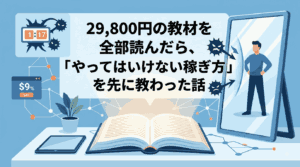 29,800円の教材を全部読んだら、「やってはいけない稼ぎ方」を先に教わった話