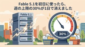 Fable 5.1を初日に使ったら、週の上限の30%が1日で消えました