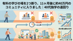 有料の学びの場を2つ断り、11ヶ月後に約40万円のコミュニティに入りました｜40代独学の遠回り