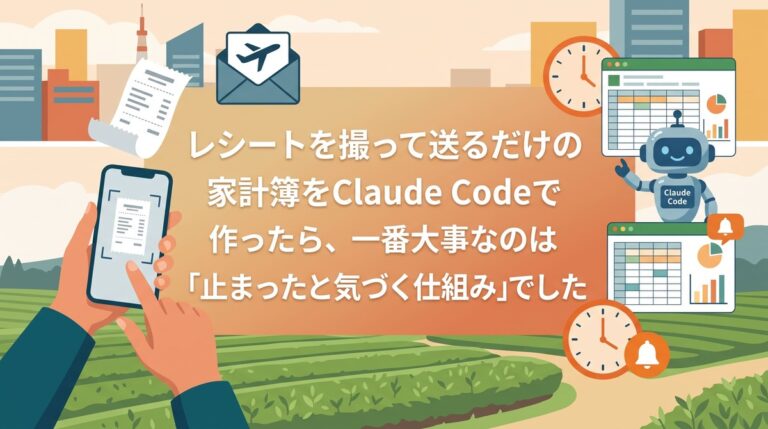 レシートを撮って送るだけの家計簿をClaude Codeで作ったら、一番大事なのは「止まったと気づく仕組み」でした