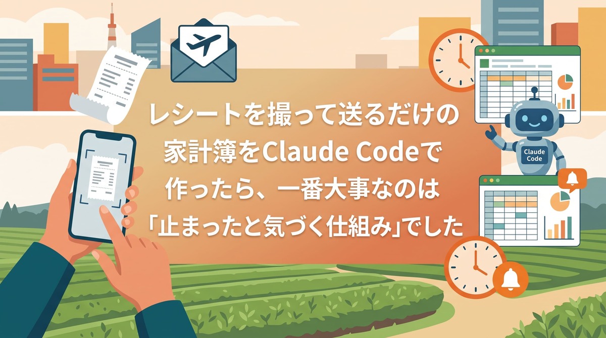 レシートを撮って送るだけの家計簿をClaude Codeで作ったら、一番大事なのは「止まったと気づく仕組み」でした