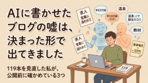 AIに書かせたブログの嘘は、決まった形で出てきました｜119本を見直した私が、公開前に確かめている3つ