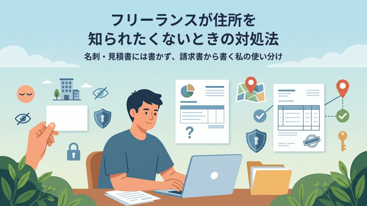 フリーランスが住所を知られたくないときの対処法|名刺・見積書には書かず、請求書から書く私の使い分け