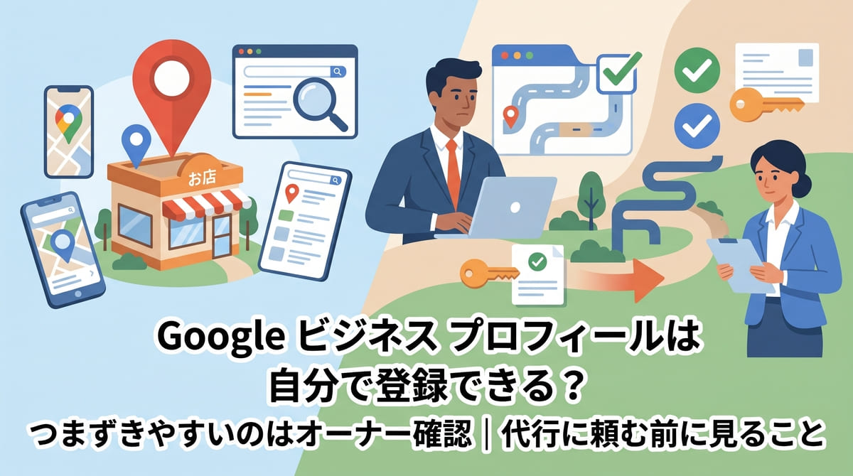 Google ビジネス プロフィールは自分で登録できる？つまずきやすいのはオーナー確認｜代行に頼む前に見ること