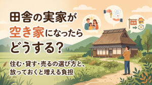 田舎の実家が空き家になったらどうする？住む・貸す・売るの選び方と、放っておくと増える負担