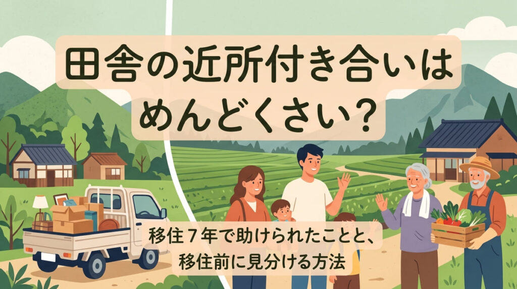 田舎の近所付き合いはめんどくさい？移住7年で助けられたことと、移住前に見分ける方法