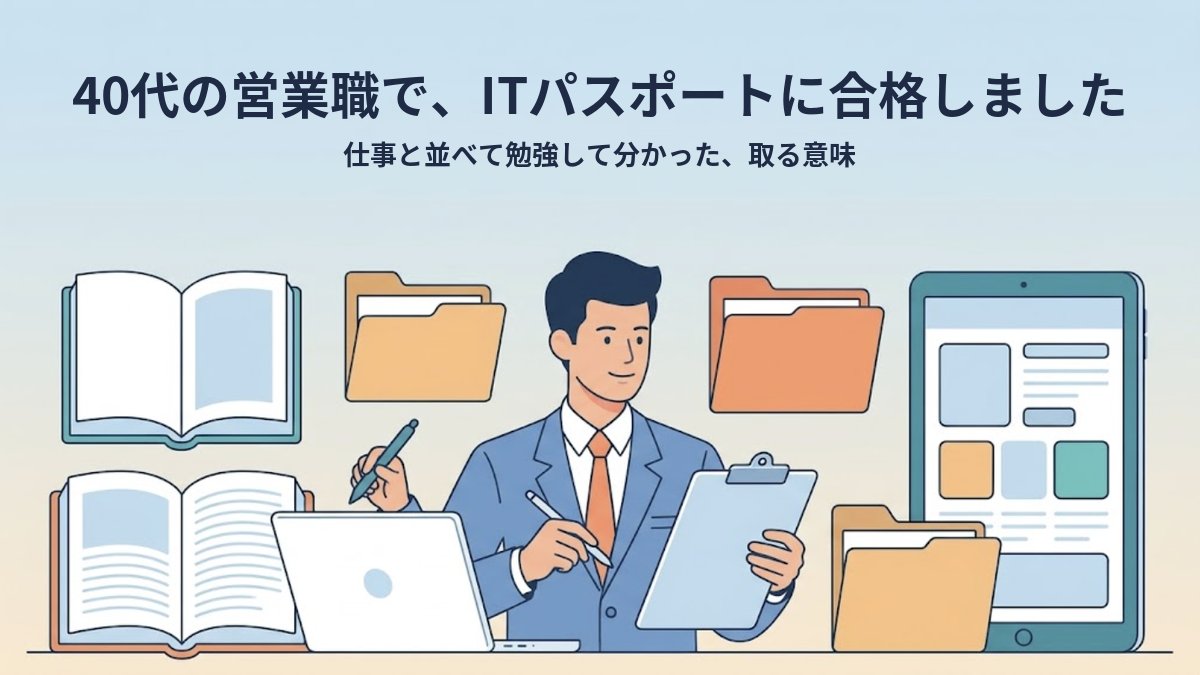 40代の営業職で、ITパスポートに合格しました|仕事と並べて勉強して分かった、取る意味