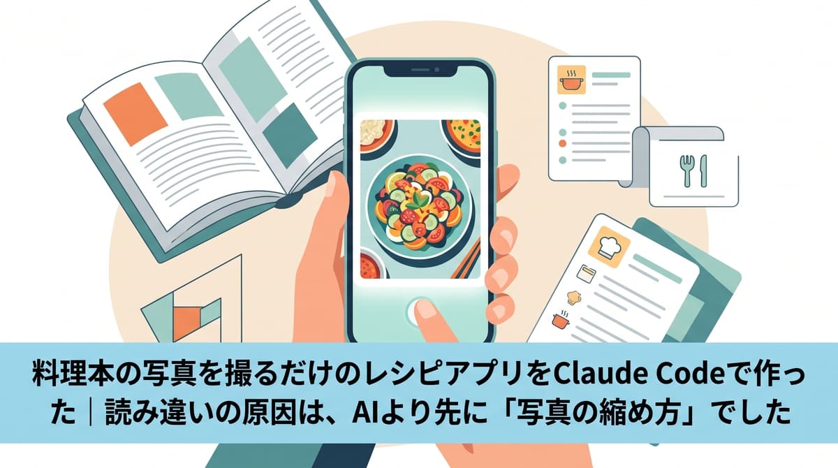 料理本の写真を撮るだけのレシピアプリをClaude Codeで作った｜読み違いの原因は、AIより先に「写真の縮め方」でした